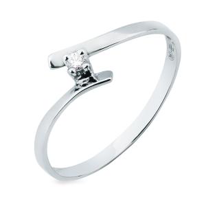 Anello solitario piccolo montatura contrarie sfalsata