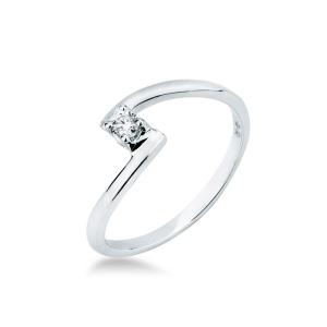 Anello solitario piccolo montatura contrarie sfalsata - gallery