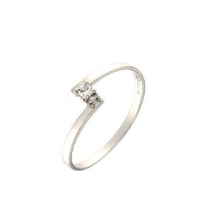 Anello solitario piccolo montatura contrarie sfalsata - gallery