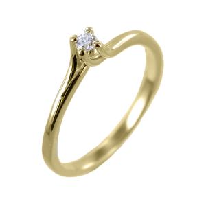 Anello solitario piccolo oro giallo con diamante Valentine 0.07 carati