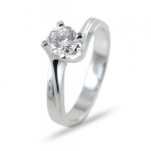 Anello solitario Valentine con diamante 0.59 G color - gallery