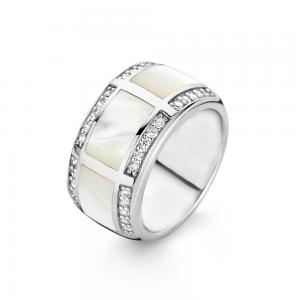 Ti Sento Milano silver ring with crystals and mother of pearl 1346MW - gallery