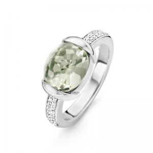 Ti Sento Milano silver ring with green crystals - gallery