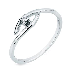 Anello Trilogy diagonale con diamanti ct 0.17 G VS 