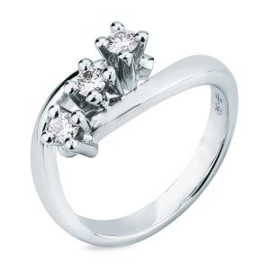 Anello Trilogy diagonale con diamanti ct 0.29 F VS 