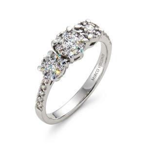 Anello Trilogy effetto Tre Pietre con diamanti ct 0.42 G