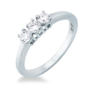 Anello Trilogy Gioielli  Valenza ct. 0.44 colore E  - gallery
