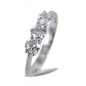 Anello Trilogy grande con diamanti 0.90 ct certificato - gallery