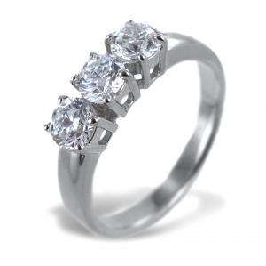 Anello Trilogy grande con diamanti 1.20 ct certificato IGI  - gallery