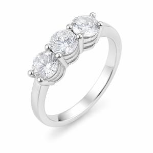 Anello Trilogy grande con diamanti Lab Grown 0.90 ct certificato IGI