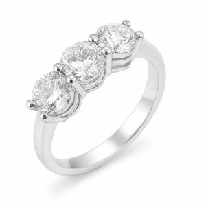 Anello Trilogy grande con diamanti Lab Grown 1.50 ct certificato IGI