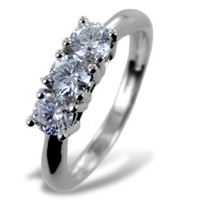 Anello Trilogy in oro con diamanti 0.92 ct certificato IGI