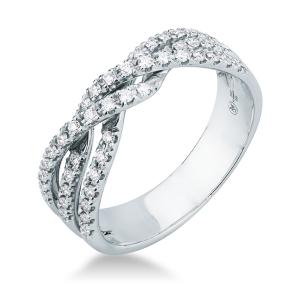 Anello tripla fascia di diamanti intreccio ct 0.30 G VS