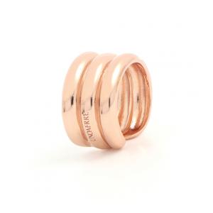 Anello Unoaerre in bronzo rosa a tre fasce bombate in misura 18 - gallery