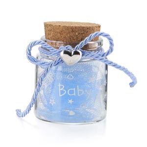 Barattolino porta dentino da bambino in vetro con cuore in argento
