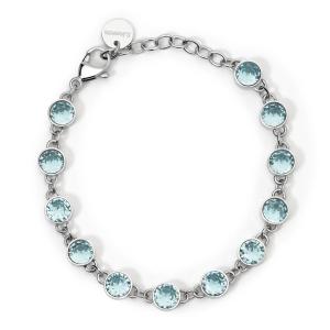 Bracciale 2Jewels in acciaio con cristalli azzurri 