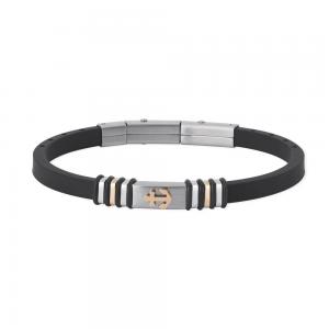 Bracciale 2Jewels Uomo acciaio e silicone nero Ancora 232262 - gallery