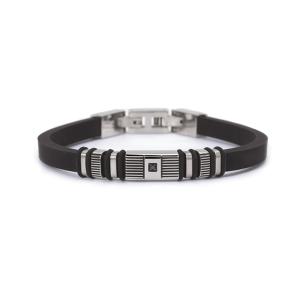 Bracciale 2Jewels Uomo acciaio e silicone nero collezione Street  232370