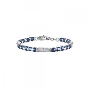 Bracciale 2Jewels Uomo BOLT 2.0 acciaio pvd blu e cristallo bianco 232097 - gallery