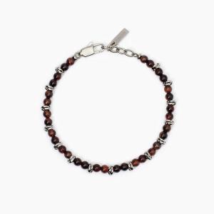 Bracciale 2Jewels Uomo Bracciale occhio di tigre rosso