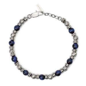 Bracciale 2Jewels Uomo collezione Original acciaio 316L e occhio di tigre blu 232563