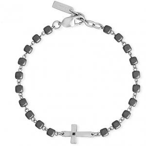 Bracciale 2Jewels Uomo con croce in acciaio e ematite 232103 - gallery