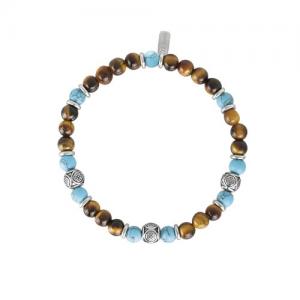 Bracciale 2Jewels Uomo Ethno in acciaio perle sfere pietre naturali 232030 - gallery