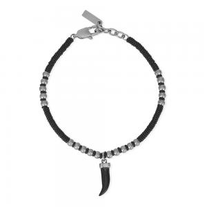 Bracciale 2Jewels Uomo Ikon in acciaio pvd nero e corno  232252 - gallery