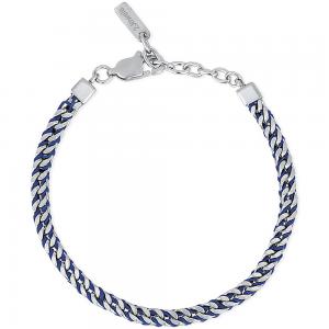 Bracciale 2Jewels Uomo in acciaio della collezione Wave con nylon cord blu 232189