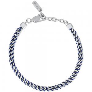 Bracciale 2Jewels Uomo in acciaio della collezione Wave con nylon cord blu 232189 - gallery