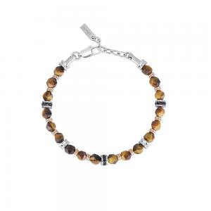 Bracciale 2Jewels Uomo occhio di tigre acciaio 316L e PVD Ros  232191 - gallery