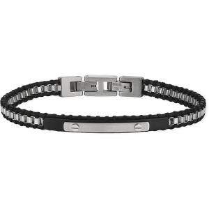 Bracciale 2Jewels Uomo Street in acciaio e pelle grigia 232250