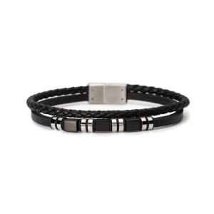 Bracciale 2Jewels Uomo Street in acciaio e similpelle 232556