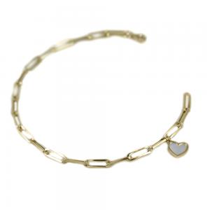 Bracciale a catena in oro con cuore in madreperla - gallery