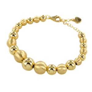Bracciale a sfere satinate Dvccio in argento dorato 24 kt 