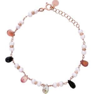 Bracciale Amelie da donna in argento con perle e pietre colorate - gallery