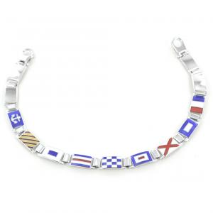 Bracciale Arcadia argento e smalto Bandiere Nautiche