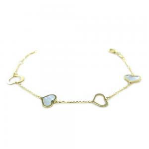 Bracciale con cuori in oro e madreperla - gallery