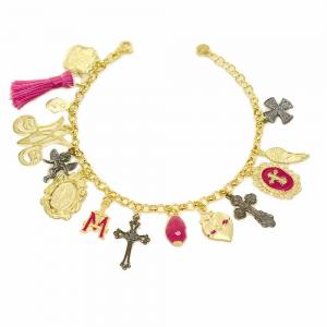 Bracciale con pendenti religiosi Madonna Miracolosa Cuore in argento Agios - gallery