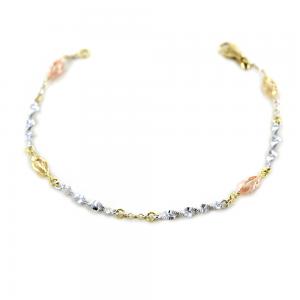 Bracciale con spirali in oro giallo bianco e rosa - gallery