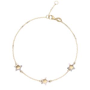 Bracciale con Stelle in oro giallo e bianco - gallery