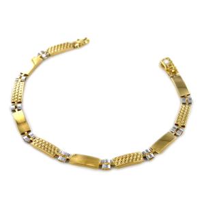 Bracciale con targhe rettangolari da uomo oro giallo - gallery