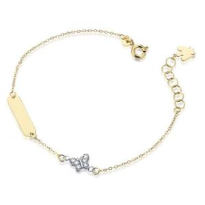 Bracciale da bambina con targhetta Angelo e Farfalla NKT 341