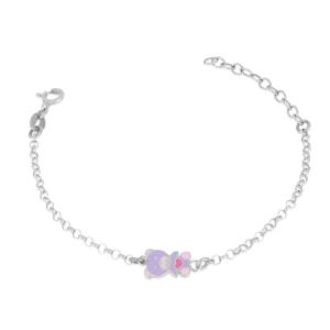 Bracciale da bambina in argento con orsetto