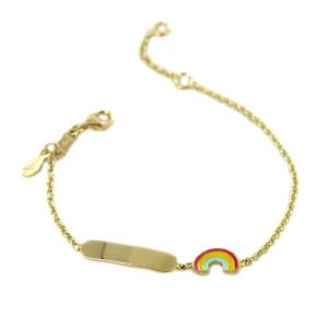 Bracciale da bambina in oro con arcobaleno  - gallery