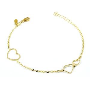 Bracciale da bambina in oro con cuori traforati - gallery