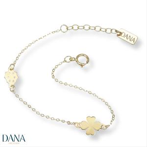 Bracciale da Bambina Quadrifoglio e coccinella in oro 9 kt