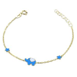 Bracciale da bambini in oro con elefantino 
