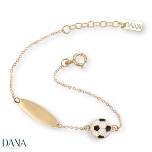 Bracciale da Bambino con palla da calcio in oro 9 kt