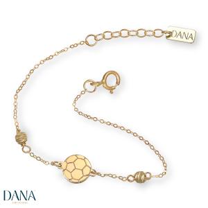 Bracciale da Bambino con palla da calcio in oro 9 kt